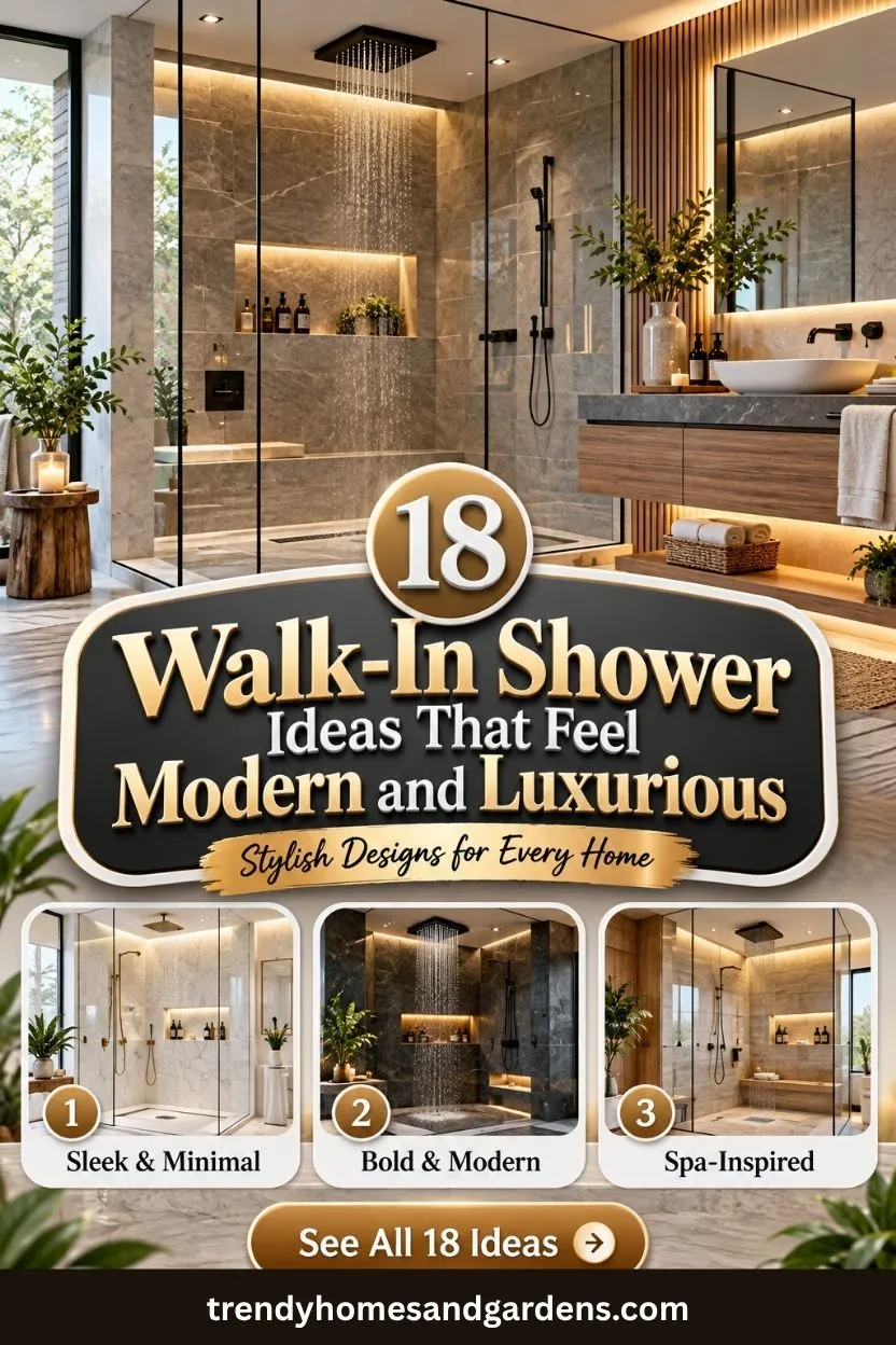 18 Walk-In Shower Ideas That Feel Modern and Luxurious